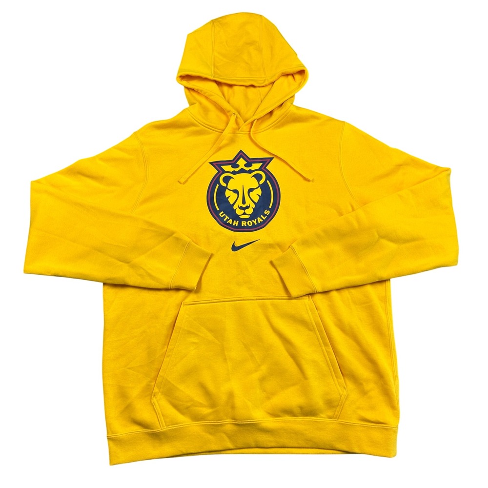 Nike Utah Royals FC Hoodie Yellow Pullover Sweatshirt NWSL Soccer Fan Mens Large